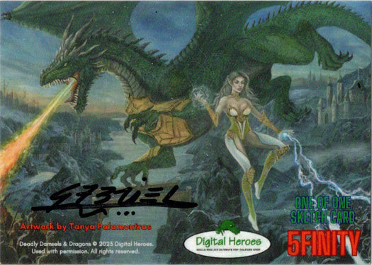 Deadly Damsels & Dragons 5finity 2023 Sketch Card Ulisses Gabriel V1
