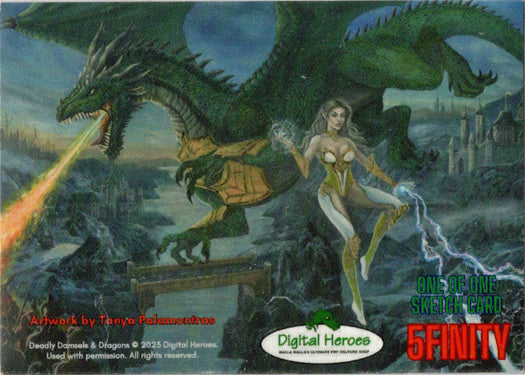 Deadly Damsels & Dragons 5finity 2023 Sketch Card Eduardo Ferrara V1