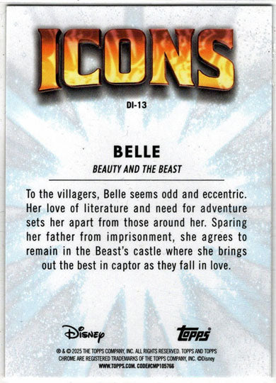 2025 Topps Chrome Disney Icons Insert Card DI-13 Belle
