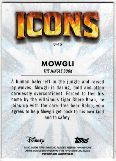 2025 Topps Chrome Disney Icons Insert Card DI-15 Mowgli
