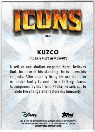 2025 Topps Chrome Disney Icons Insert Card DI-3 Kuzco