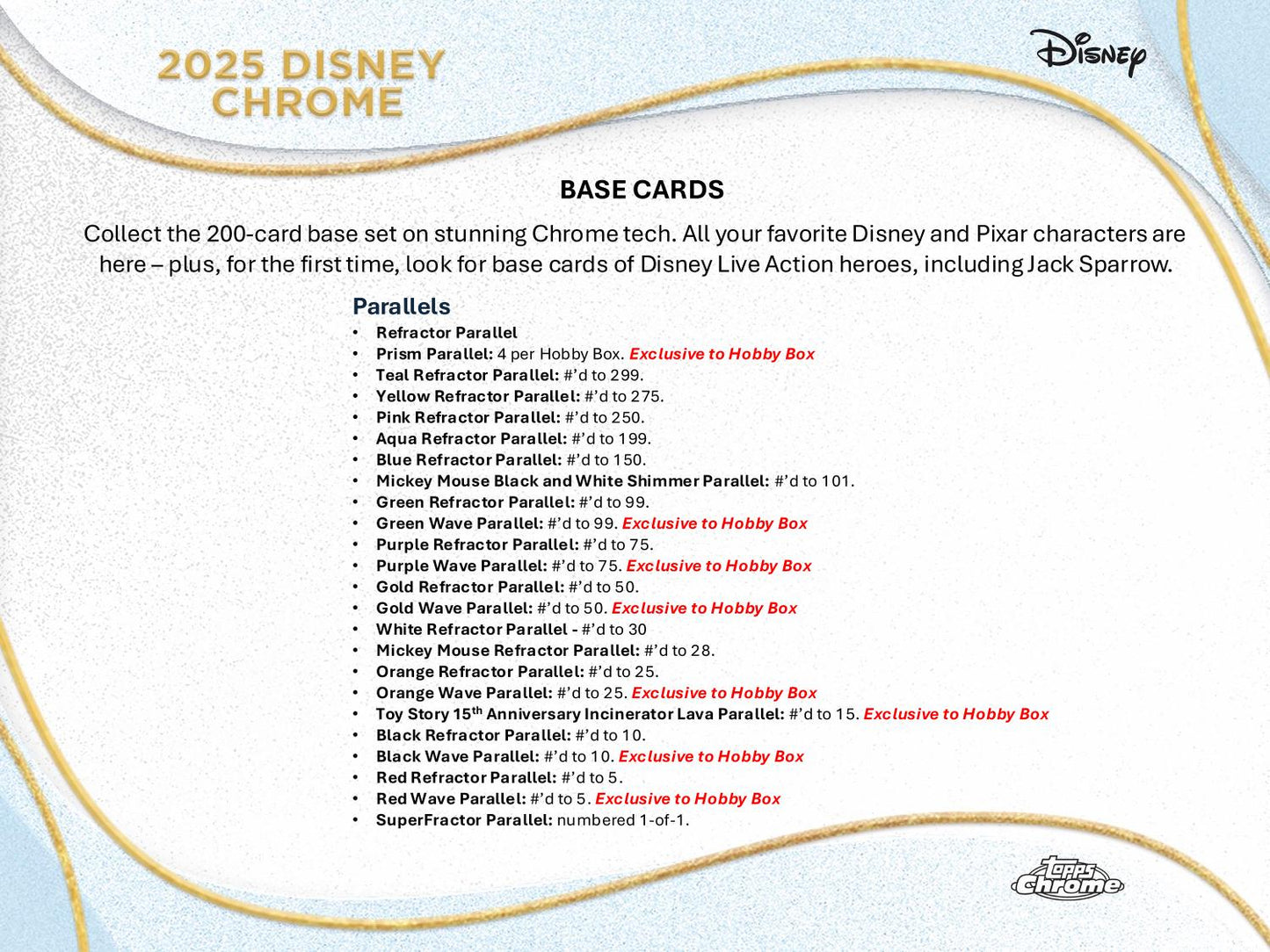 2025 Topps Chrome Disney Hobby Box