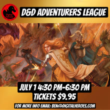 07/01/2026 4:30 PM D&D Adventurer's League: Steinhardt's Guide to the Eldritch Hunt Ticket