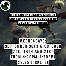 10/14/2026 4:30 PM D&D Adventurer's League: Steinhardt's Guide to the Eldritch Hunt Ticket