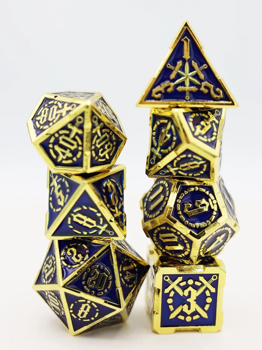 Foam Brain Metal RPG Dice Set: Crossed Swords - Deep Sea Sword