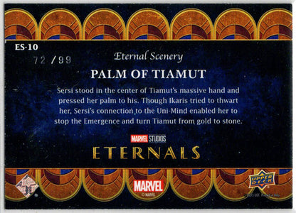 2023 Upper Deck Marvel Eternals Gold Parallel Card ES-10 "Palm Of Tiamut" 72/99