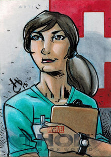 Thor Dark World Sketch Card by Harold Edge of Jane Foster