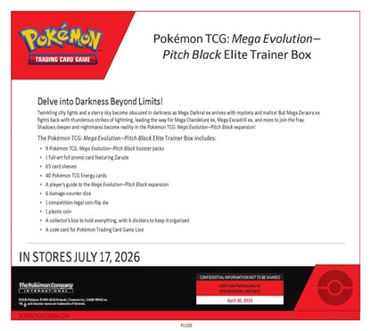 Pokemon Mega Evolution ME05: Pitch Black Elite Trainer Box