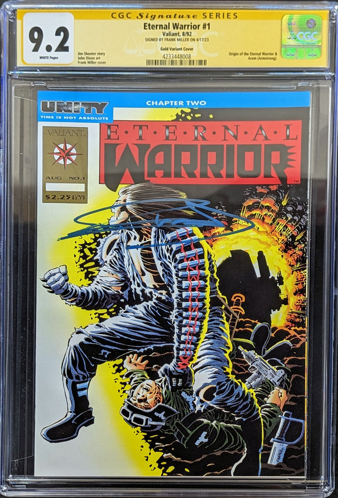Eternal Warrior #1 (1992) Flat Gold Error Variant CGC 9.2 Signed by Frank Miller