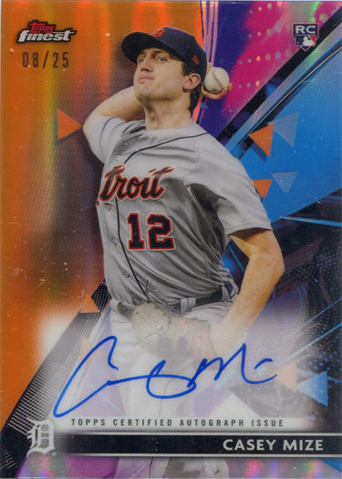 Topps Finest Baseball 2021 Orange Parallel Auto Card FA-CM Casey Mize 08/25