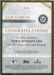 Topps Gold Label Baseball 2021 Framed Auto Card FA-LG Luis Garcia