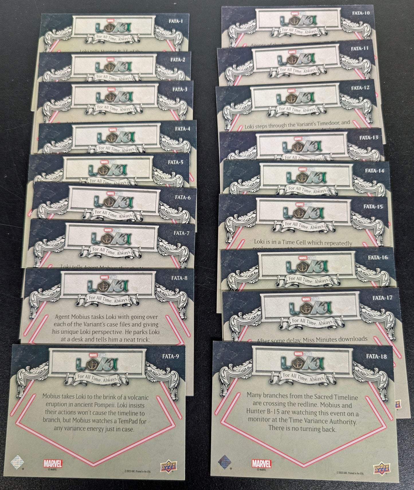 2023 Upper Deck Marvel Loki For All Time Always 18 Card Chase Set FATA-1 to FATA-18