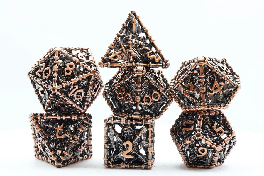 Foam Brain Hollow Metal RPG Dice Set: Grim Scythe - Copper