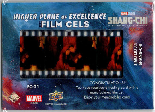 2023 Upper Deck Marvel Shang-Chi Film Cels Card FC-21 Simu Liu as Shang-Chi