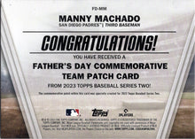 2023 Topps Series 2 Baseball Team Patch Card FD-MM Manny Machado