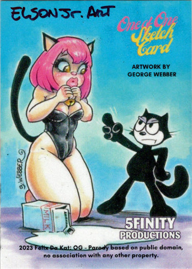 2023 5finity Felix Da Kat:  OG Sketch Card Elson Jr. Art V1