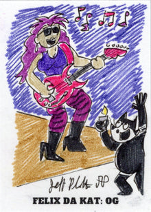 2023 5finity Felix Da Kat:  OG Sketch Card Jeff Plotkin V3