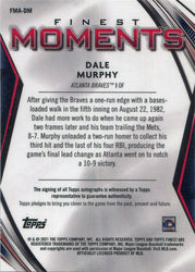 Topps Finest Baseball 2021 Finest Moments Auto Card FMA-DM Dale Murphy