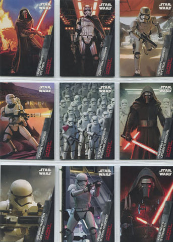 Star Wars the Force Awakens Series 1 First Order Rises 9 Card Chase Set