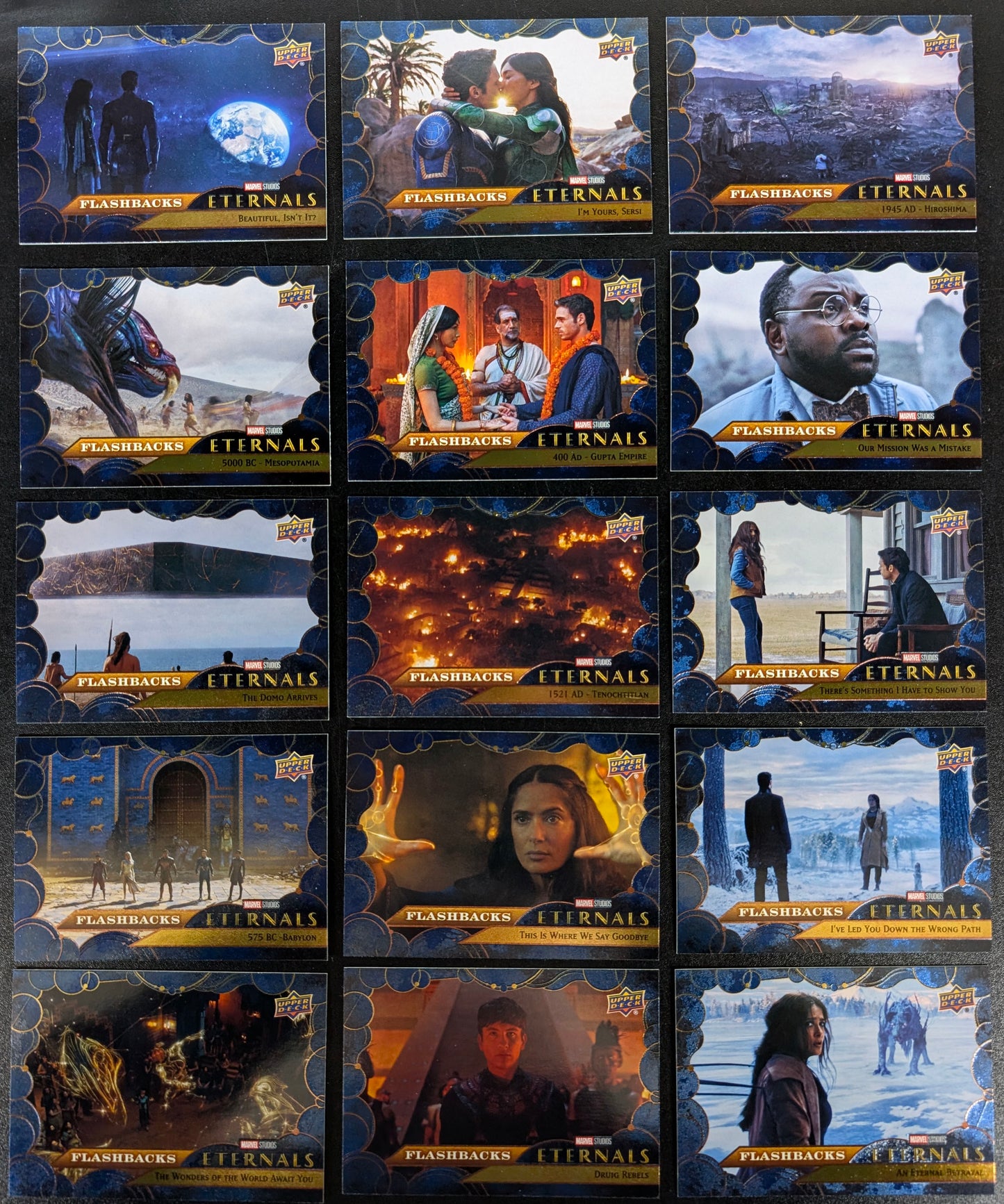 2023 Upper Deck Marvel Eternals High Number Flashbacks 15 Card Set 101 to 115