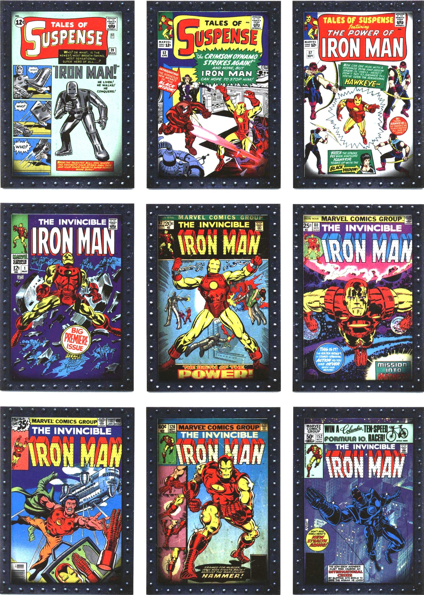 Iron Man 2 Movie Classic Comic Covers Complete 9 Card Foil Chase Set