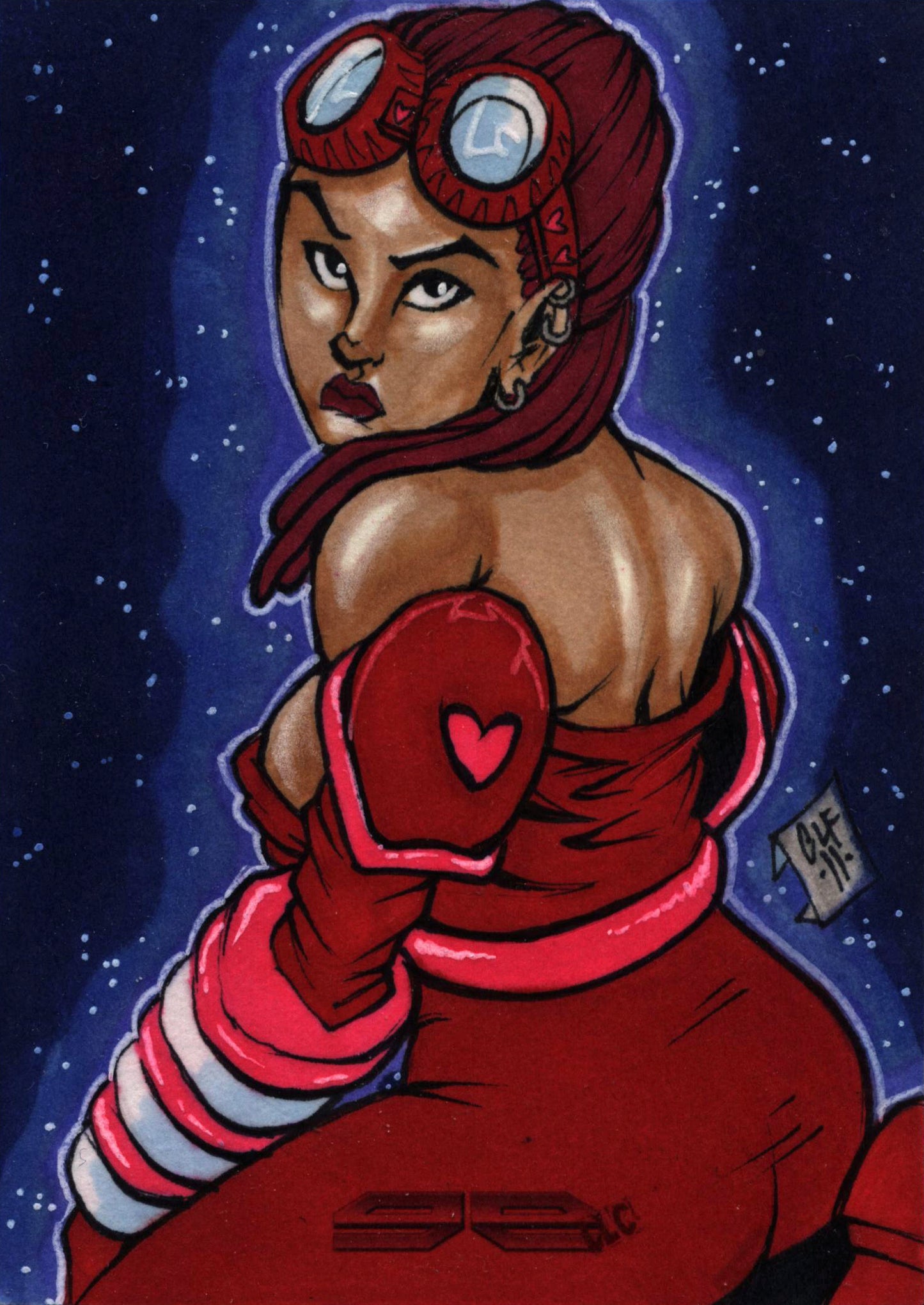 2011 5finity Galaxgals Eradication Chris Foreman Sketch Card Ver. 2