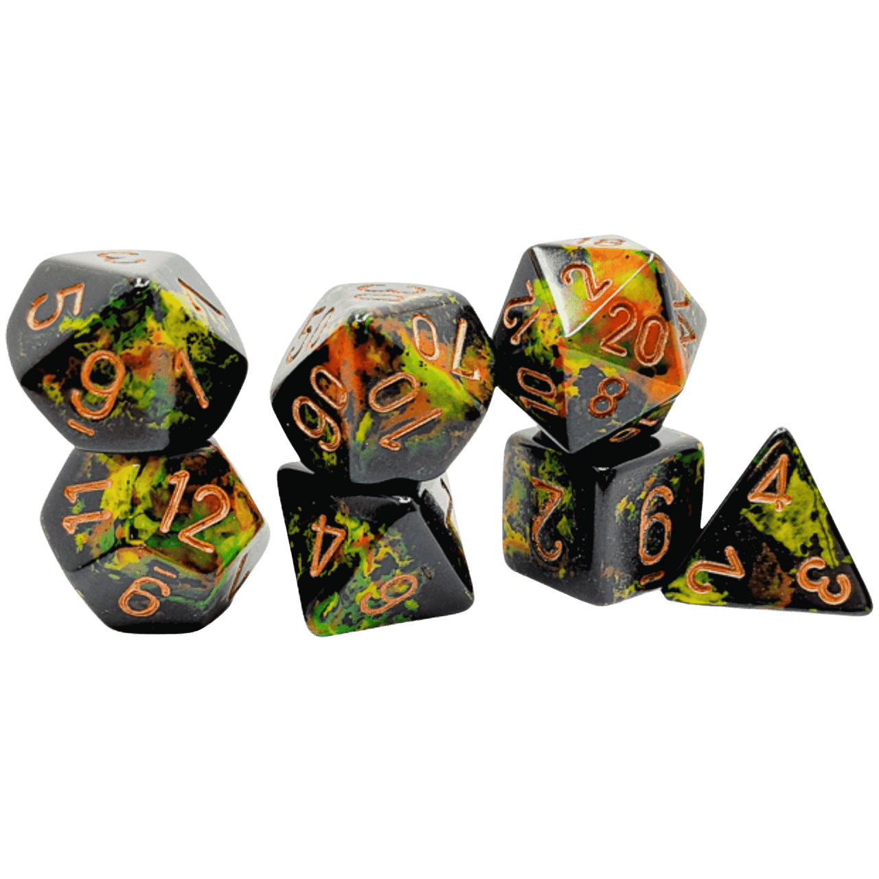 Chessex: Polyhedral 7-Die Set - Deep Forest/Gold