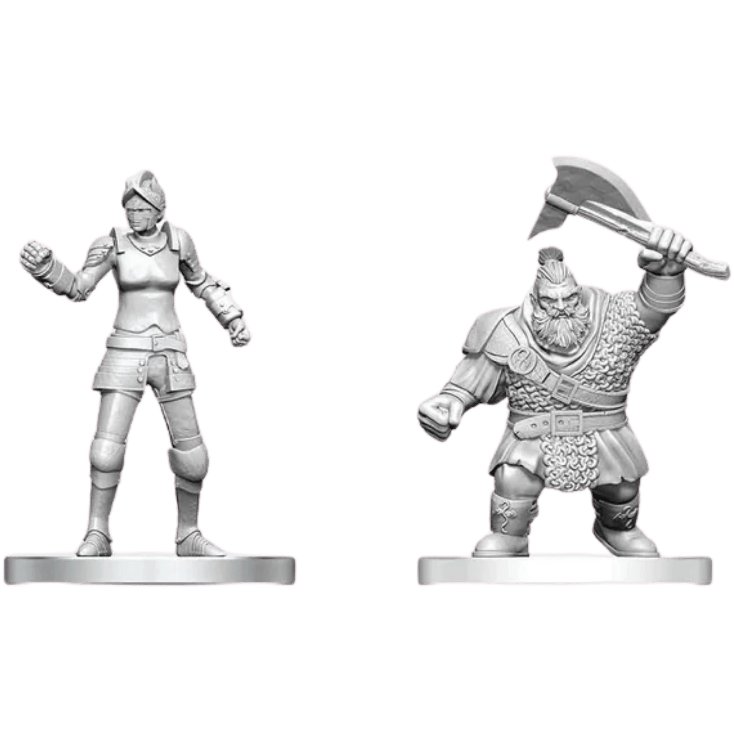 Nolzur's Marvelous Miniatures -  Unpainted: Cultist of Bane & Dwarf Zhentilar Soldier