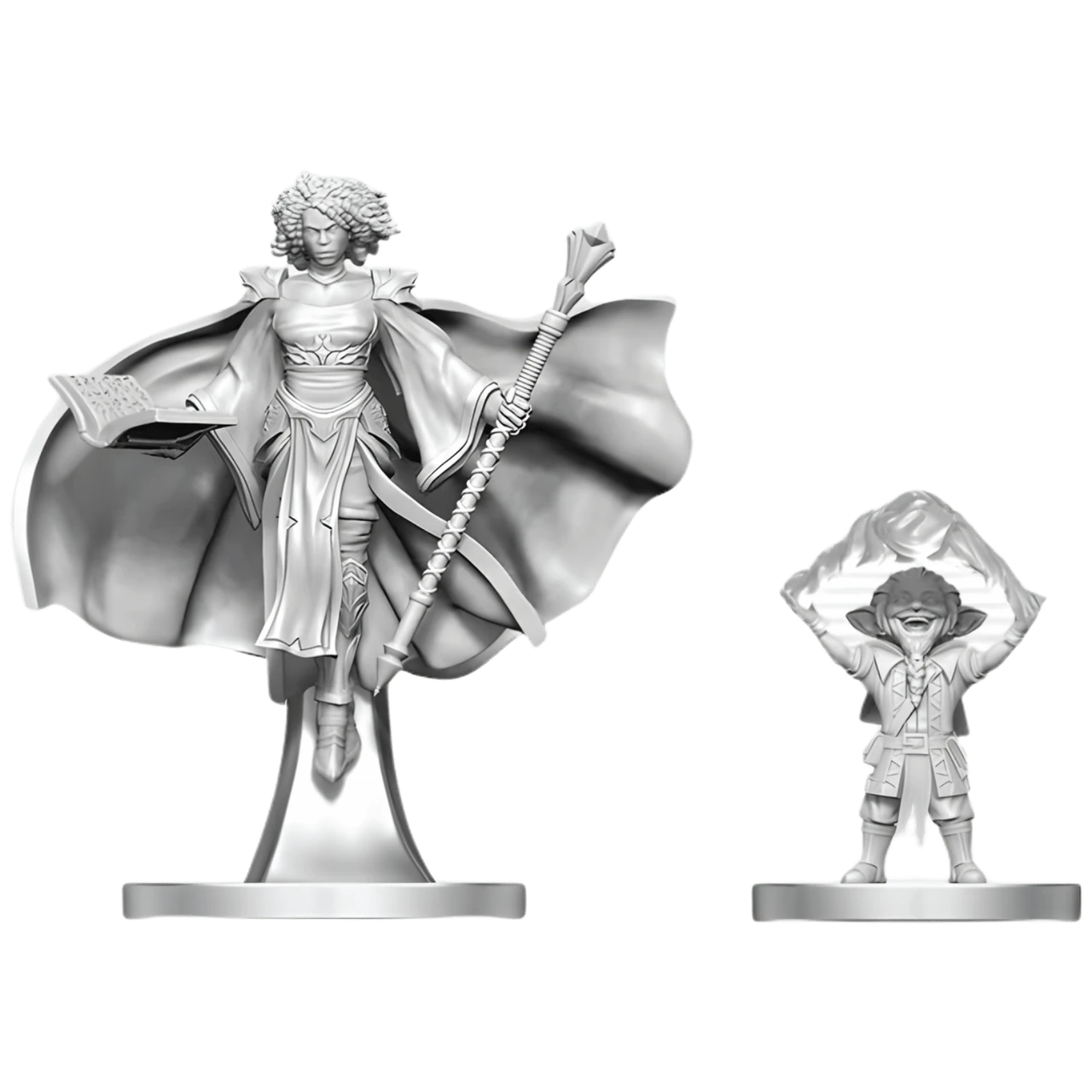 Nolzur's Marvelous Miniatures -  Unpainted: Gnome Warlock & Aasimar Wizard