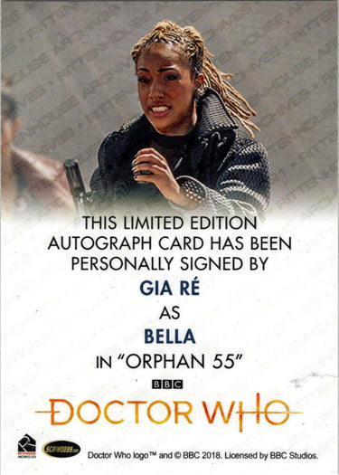 2022 Doctor Who Series 11 & 12 Gia Re Full Bleed Autograph Card