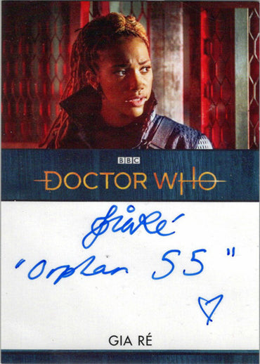 2022 Doctor Who Series 11 & 12 Gia Re Autograph Inscription Card