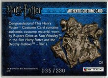 Harry Potter Deathly Hallows Part 1 Costume Card Ci1 Rupert Grint 035/330