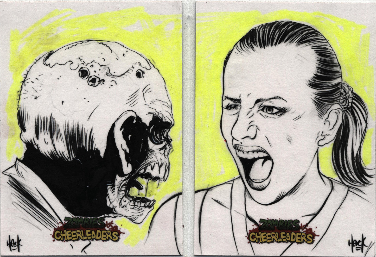 Zombies vs Cheerleaders Sketch 2 Card Set by Robert Hack