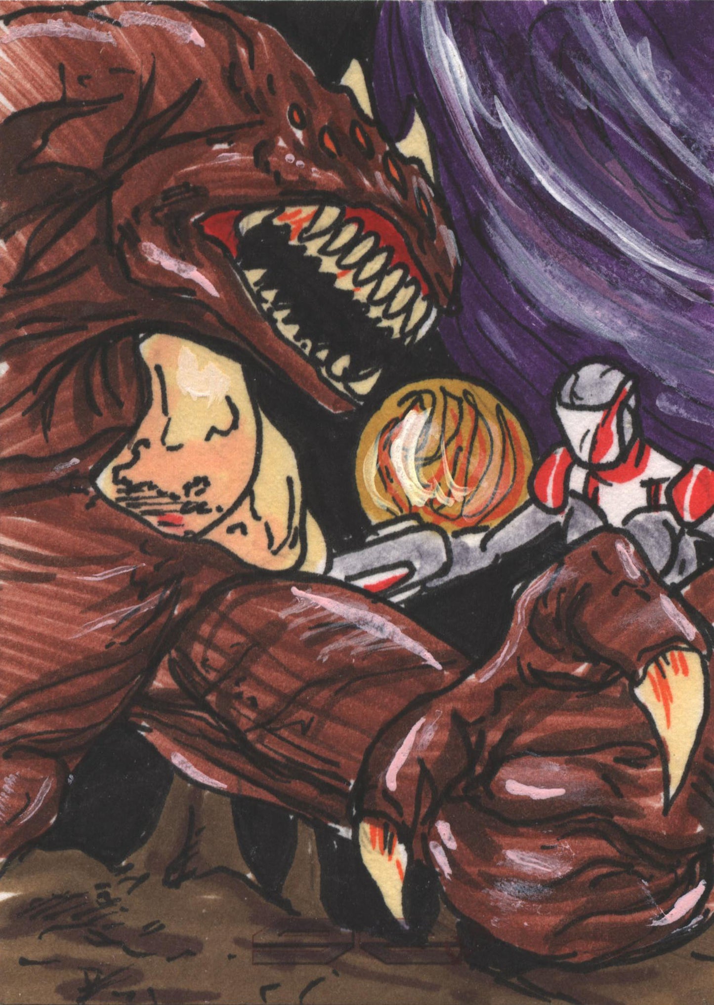 2011 5finity Galaxgals Eradication Ben Hansen Sketch Card