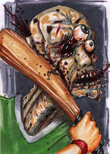 Zombies vs Cheerleaders Platinum 5finity 2011 Sketch Card by David Harrigan V2