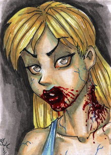 Zombies vs Cheerleaders Platinum 5finity 2011 Sketch Card by David Harrigan V1