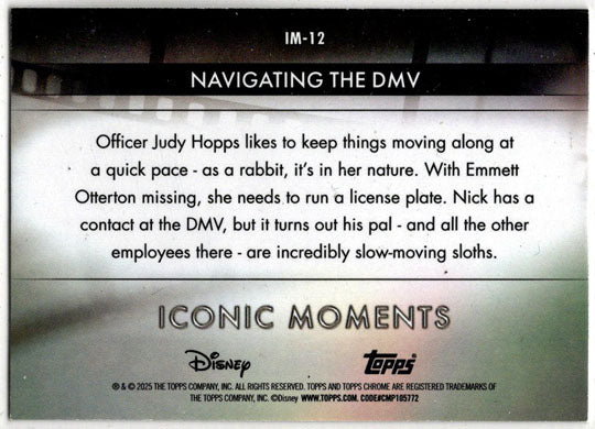 2025 Topps Chrome Disney Iconic Moments Insert Card IM-12 Navigating the DMV
