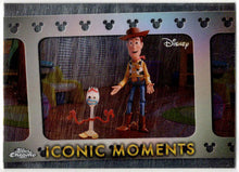 2025 Topps Chrome Disney Iconic Moments Insert Card IM-20 Woody Introduces Forky
