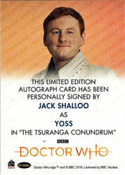 2022 Doctor Who Series 11 & 12 Jack Shalloo Full Bleed Autograph Card