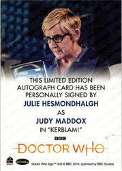 2022 Doctor Who Series 11 & 12 Julie Hesmondhalgh Full Bleed Autograph Card