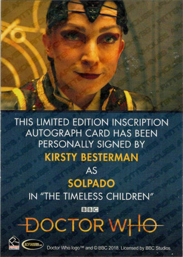 2022 Doctor Who Series 11 & 12 Kirsty Besterman Autograph Inscription Card