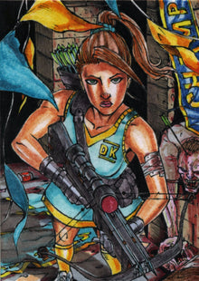Zombies vs Cheerleaders Platinum 5finity 2011 Sketch Card by Danny Kuang