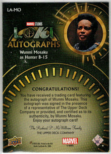 2023 Upper Deck Marvel Loki LA-MO Wunmi Mosaku Autograph Card