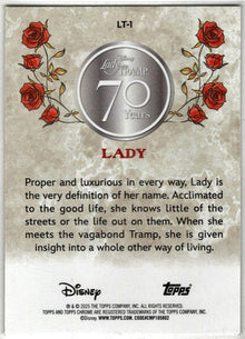 2025 Topps Chrome Disney Lady and Tramp 70th Anniversary Insert Card LT-1 Lady