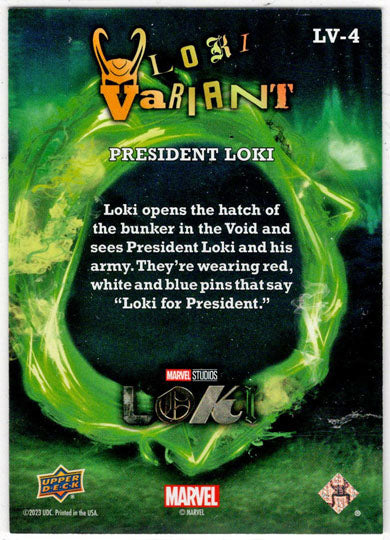 2023 Upper Deck Marvel Loki Variant Insert Card LV-4 President Loki