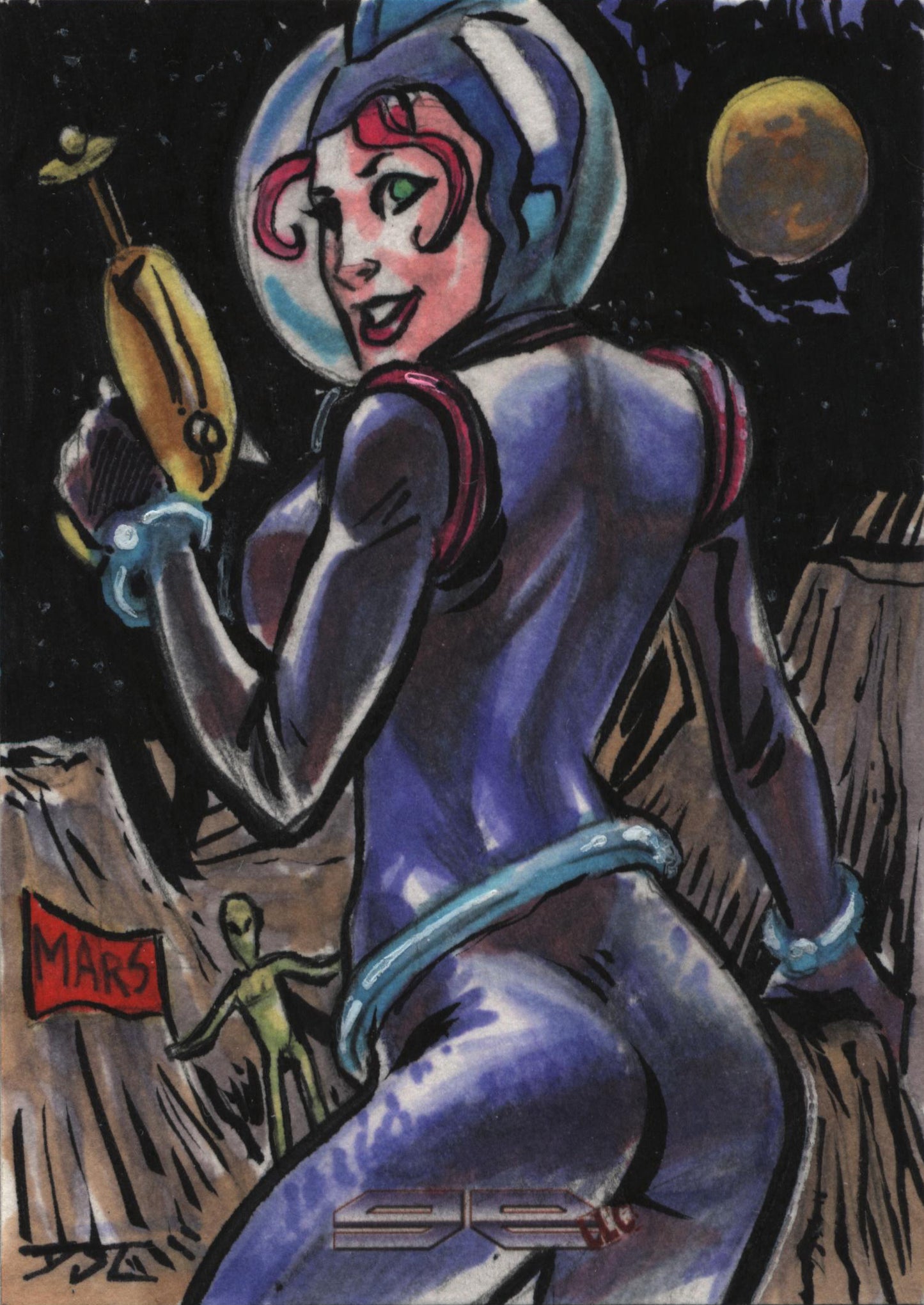 2011 5finity Galaxgals Eradication Daniel Logan Sketch Card Ver. 2