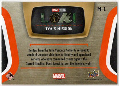 2023 Upper Deck Marvel Loki TVA's Mission Insert Card M-1 The Threat Of Variants