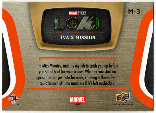 2023 Upper Deck Marvel Loki TVA's Mission Insert Card M-3 Education of Variants