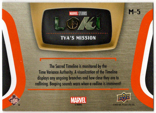 2023 Upper Deck Marvel Loki TVA's Mission Insert Card M-5 Protect the Sacred...