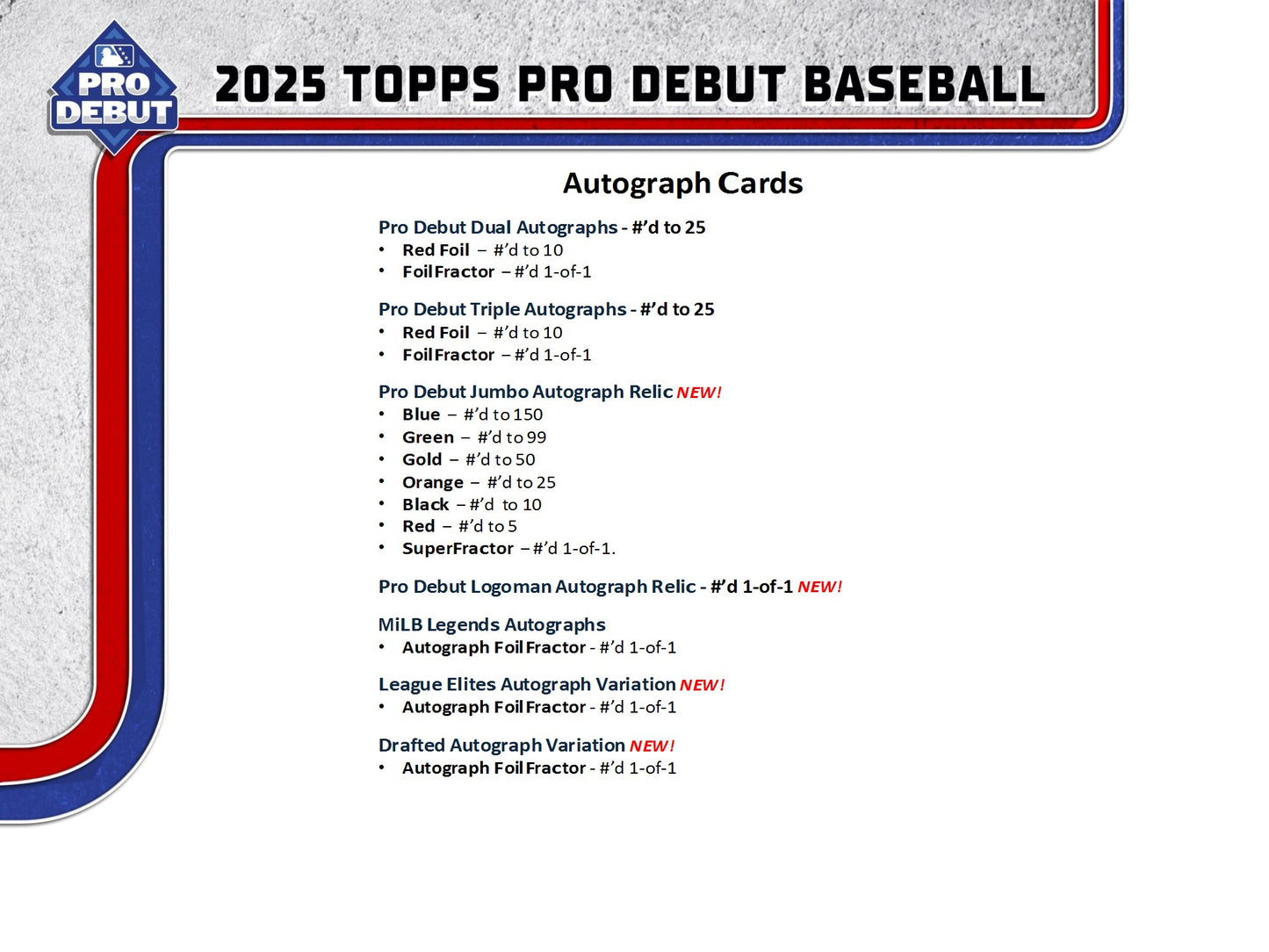 2025 Topps Pro Debut Baseball Hobby Jumbo Box